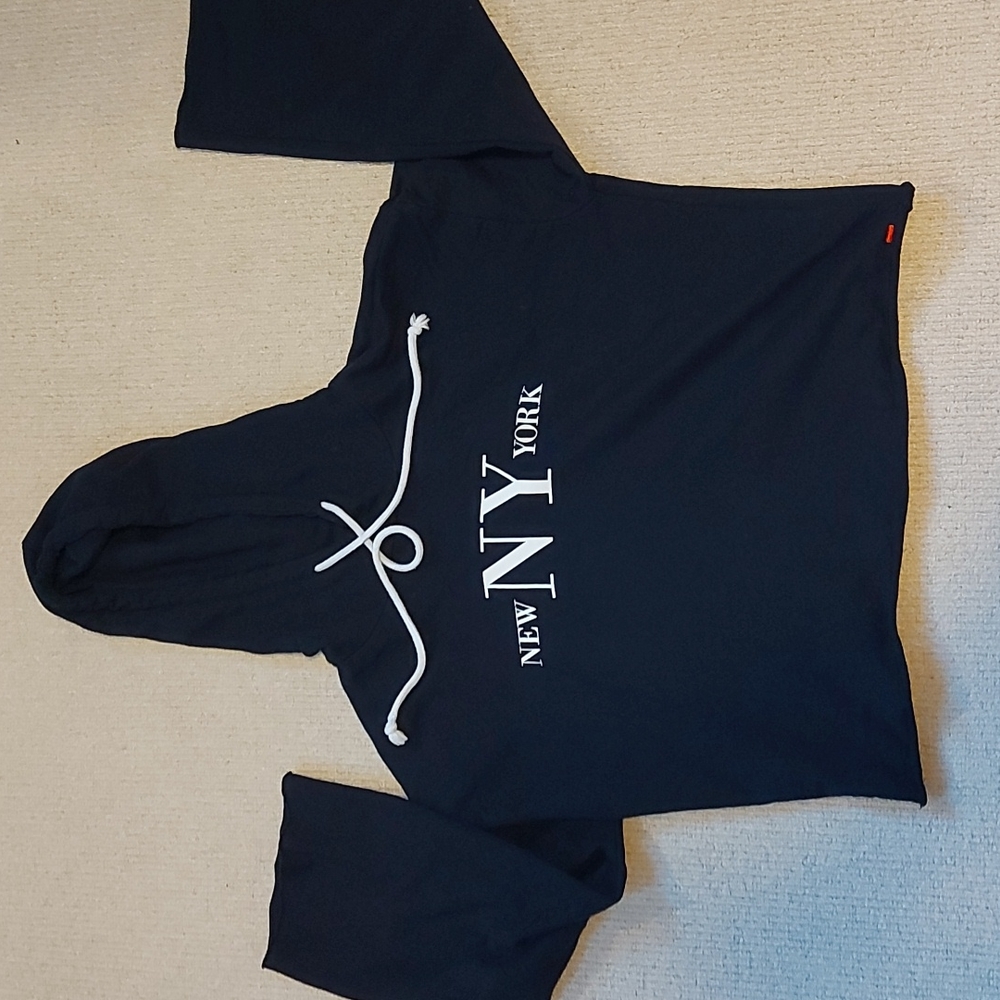Cropped Printed Navy Sweater S